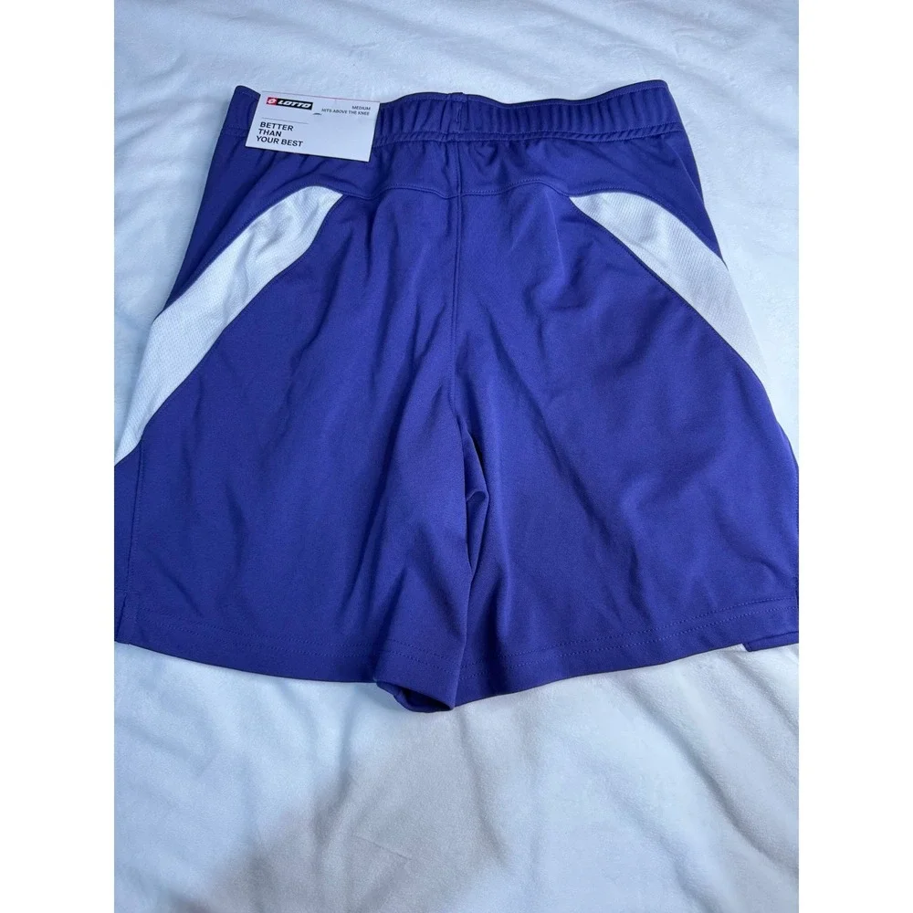 Lotto Kids Soccer Shorts Purple Drawstring Elastic Waist Size M